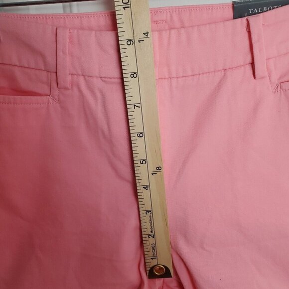 Talbots Perfect Skimmer Pants 4P Petite Pink Capri Midrise Cropped Stretch - Picture 12 of 13